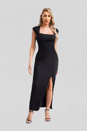 Moda Rapido Crepe Bodycon Maxi Dress