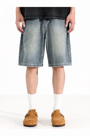 HERE&NOW Men Loose Fit Modal Denim Shorts