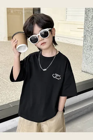 LULU & SKY Boys Typography Printed Round Neck Cotton Oversized T-shirt