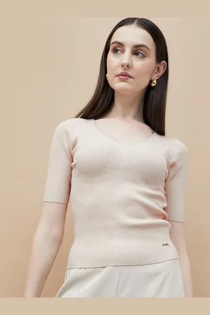 Lifestyle Women Solid Scoop Neck T-shirt