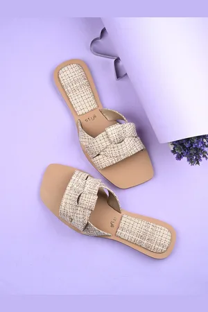 Styli Women Woven Design Open Toe Flats