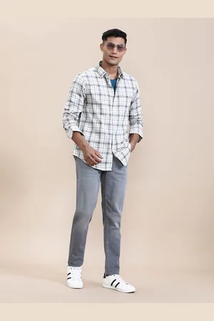 Crocodile Men Grid Tattersall Checks Opaque Checked Casual Shirt