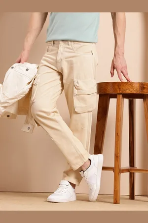 Mast & Harbour Men Mid-Rise Pure Cotton Relaxed Fit Cargo-Style Jeans