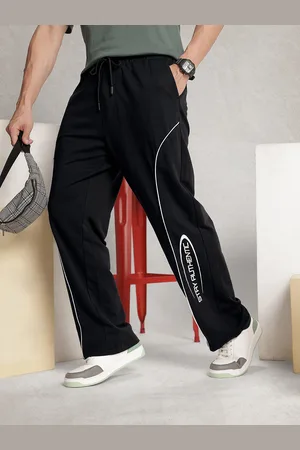 WROGN Men Oversized Fit Pure Cotton Track Pants