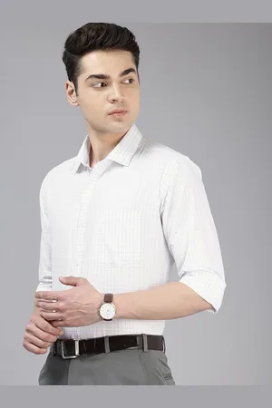 Park Avenue Slim Fit Grid Tattersall Checks Opaque Checked Formal Shirt
