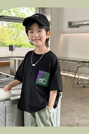 LULU & SKY Boys Graphic Printed Round Neck Cotton Oversized T-shirt