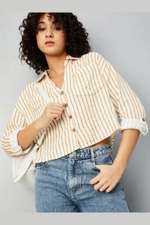 Max Collection Women Opaque Striped Casual Shirt