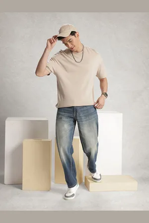 WROGN Men Loose Fit Heavy Fade Pure Cotton Jeans