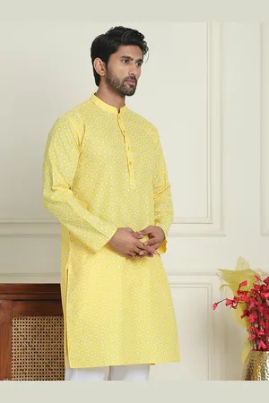 Jompers Geometric Printed Mandarin Collar Cotton Thread Work Straight Kurta