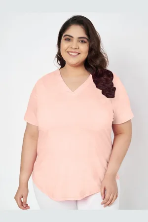 BRINN Women Solid V-Neck Cotton T-shirt