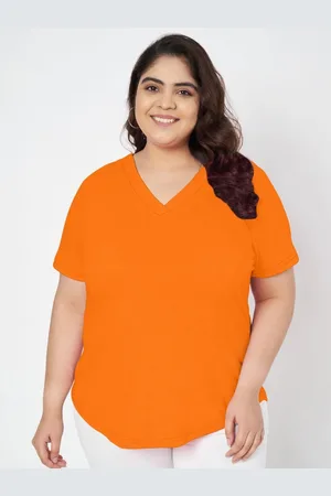 BRINN Women Solid V-Neck Cotton T-shirt