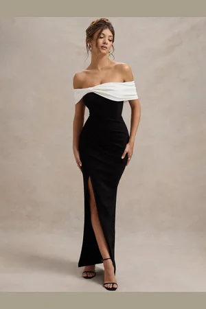 Moda Rapido Off-Shoulder Crepe Bodycon Maxi Dress