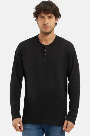 Jockey Super Combed Cotton Rich Solid Full Sleeve Henley T-shirt-US87