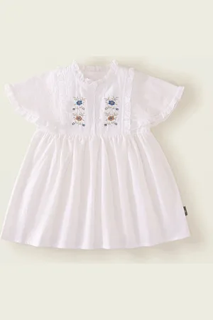 LULU & SKY Girl Floral Emboridered Flared Sleeve Fit & Flare Dress