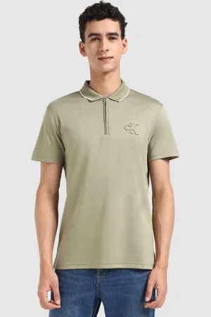 Calvin Klein Men Solid Polo Collar Cotton T-shirt