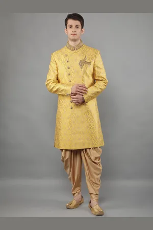 Manish Creations Men Mandarin Collar Sherwani Set