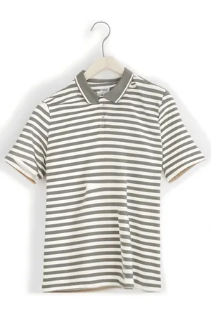 VIMAL JONNEY Men Regular Fit Striped Polo Collar Cotton T-shirt
