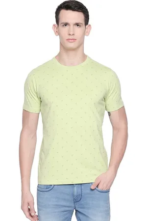 Basics Men Conversational Printed Round Neck Cotton Boxy T-shirt