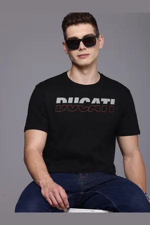 DUCATI Brand Logo Printed Pure Cotton T-shirt