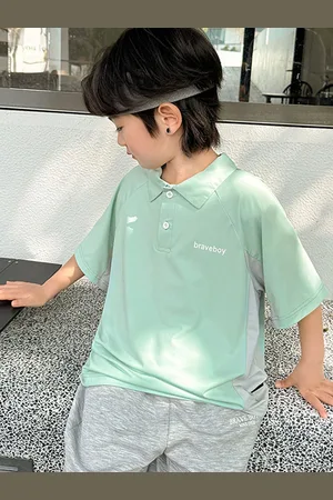 LULU & SKY Boys Colourblocked Polo Collar T-shirt