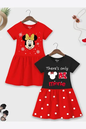 Miss and Chief Girls Pack Of 2 Printed Round Neck Cotton A-Line Dress