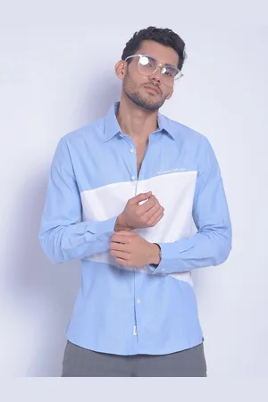 Crimsoune Club Smart Slim Fit Colourblocked Pure Cotton Casual Shirt