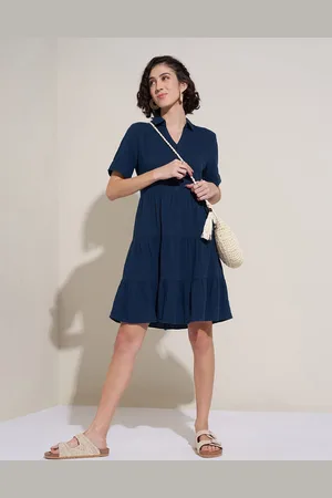 Pantaloons Cotton Tiered Shirt Dress