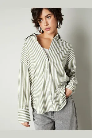 Max Collection Women Opaque Striped Casual Shirt