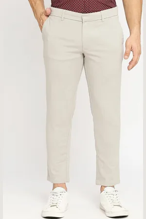 Basics Men Tapered Fit Cotton Trousers