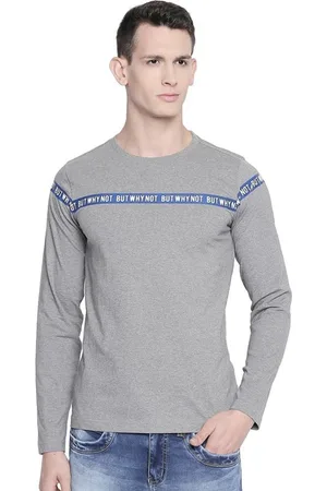 Basics Men Typography Printed Round Neck Cotton Boxy T-shirt