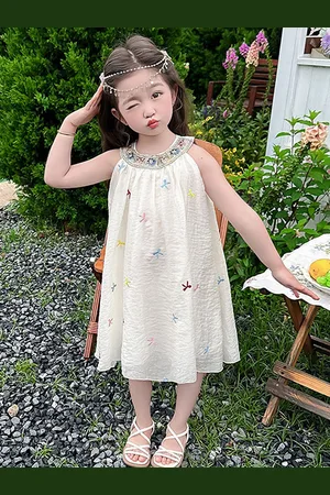 LULU & SKY Girls Embroidered A-Line Dress