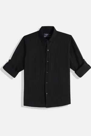 CHARCHIT Boys Comfort Stripe Textured Pure Cotton Casual Shirt