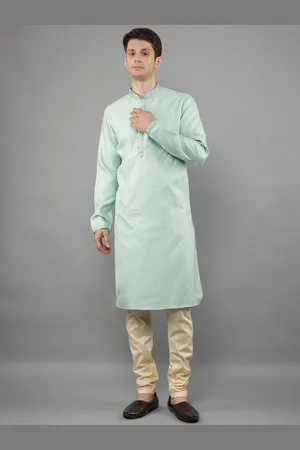 Manish Creations Floral Woven Design Mandarin Collar Jacquard Straight Kurta With Churidar