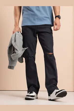 Mast & Harbour Men Bootcut Fit Ripped Jeans