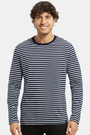 Jockey Super Combed Cotton Rich Striped Round Neck Full Sleeve Tshirt-AM01