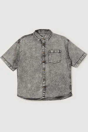 Max Collection Boys Spread Collar Faded Cotton Casual Shirt