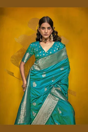 ELORA Woven Design Zari Silk Blend Banarasi Saree