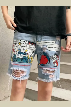 HERE&NOW Men Printed Denim Shorts