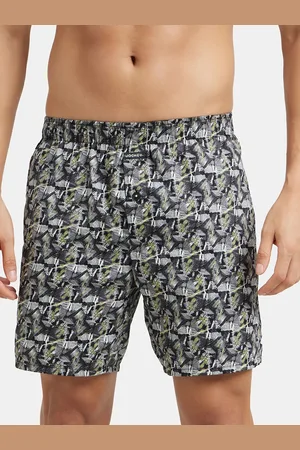 Jockey Combed Cotton Satin Weave Boxer Shorts with Side Pocket-NY07