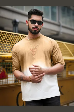 Maniac Men Dyed Round Neck Cotton T-shirt