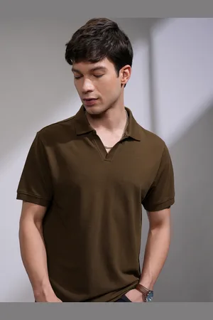 Highlander Men Solid Polo Collar Regular Fit T-shirt