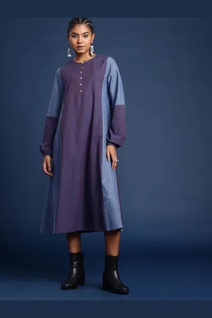 Taavi Pure Cotton Colourblocked Woven Legacy Ethnic Dress