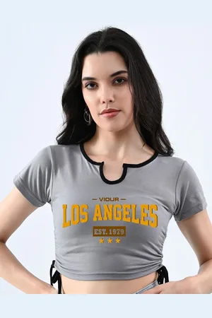 Moda Rapido Print Cotton Crop Top