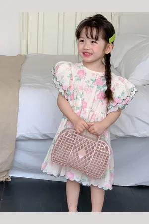 LULU & SKY Girls Floral Printed Fit and Flare Dress