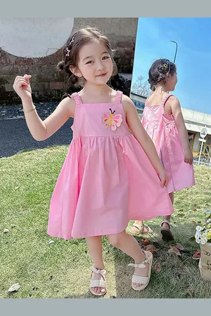 LULU & SKY Girls Shoulder Straps Sleeveless Fit and Flare Dress