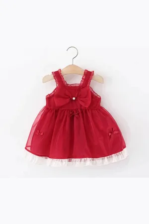 LULU & SKY Girls Solid Fit & Flare Square Neck Sleeveless Dress
