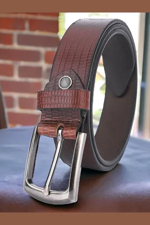 Metronaut Men Textured Leather Formal Belt