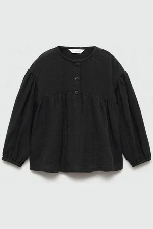 MANGO Infant Girls Pleated Cotton Top