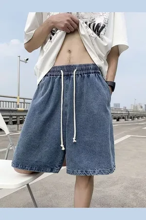 HERE&NOW Men Loose Fit Modal Denim Shorts