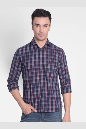 Crimsoune Club Slim Fit Checked Cotton Casual Shirt
